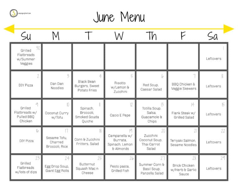 June Menu • Simple Gray TShirt