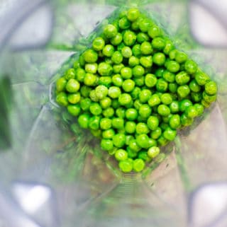 green peas in a vitamix blender container