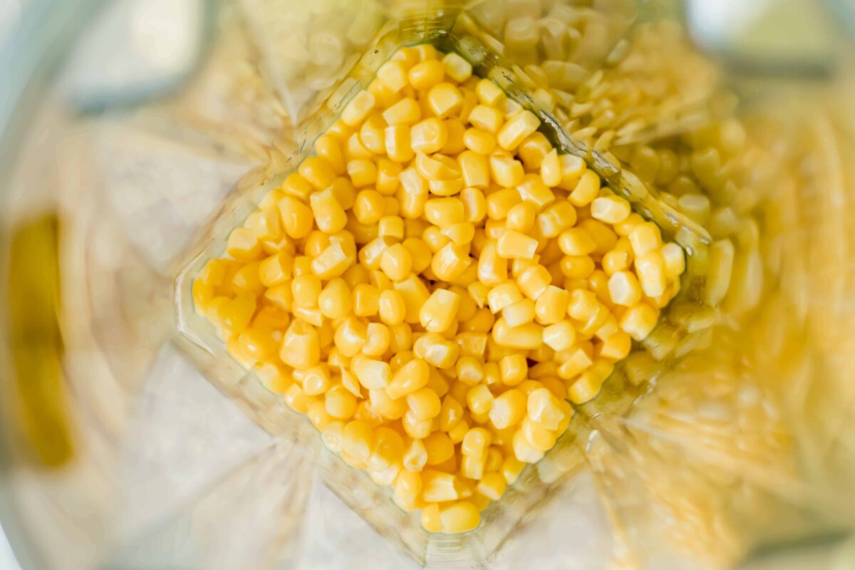 corn kernels in a vitamix blender container