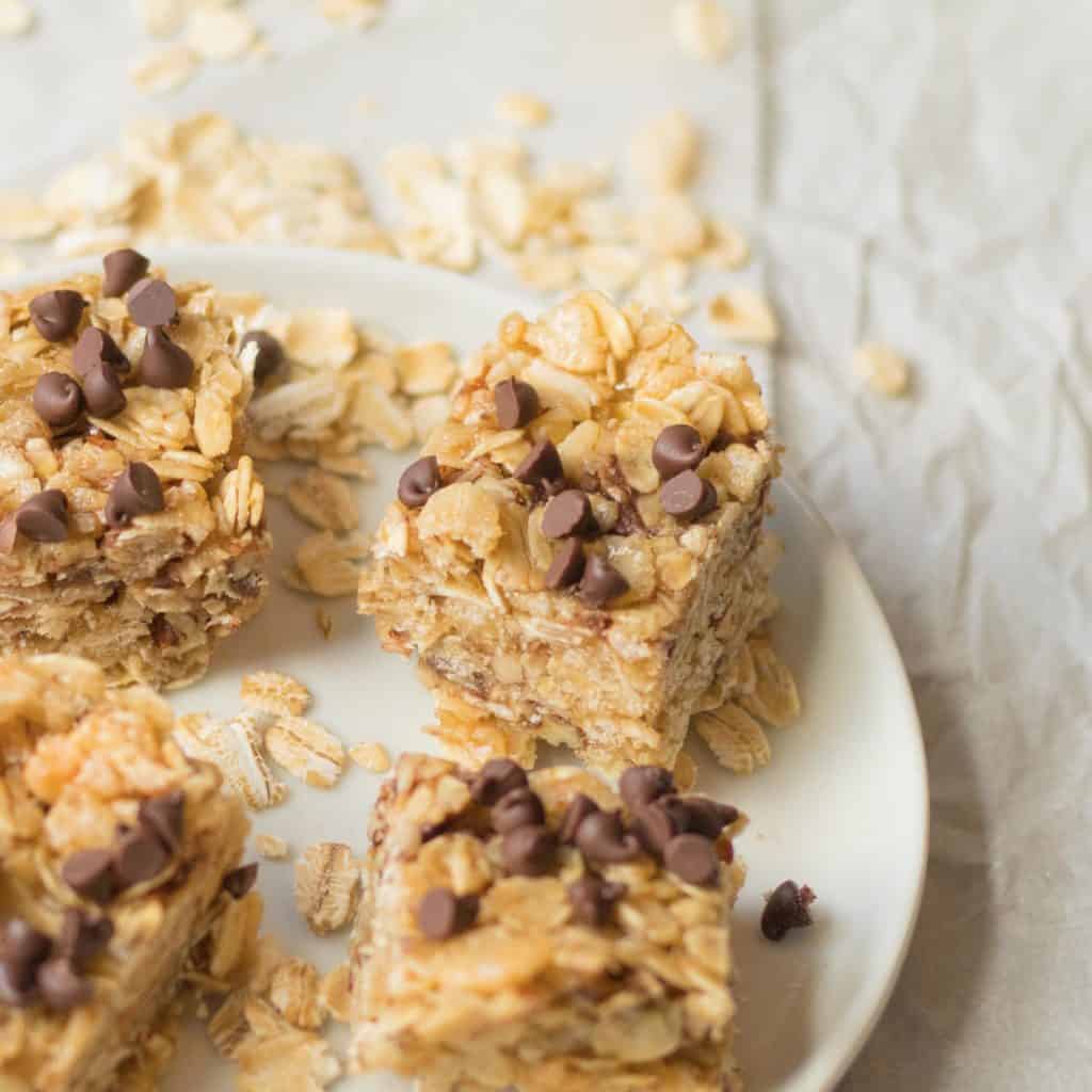 Simple Granola Bars with Mini Chocolate Chips • Simple Gray T-Shirt