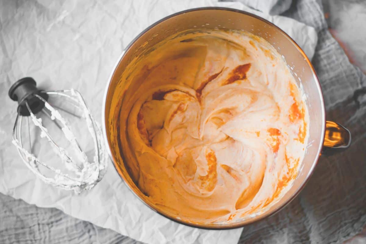 whipped cream with pumpkin swirled in