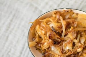 close up of caramelized onions