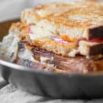 grilled cheese sandwich in a pan