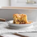 strawberry jam coffee cake being served