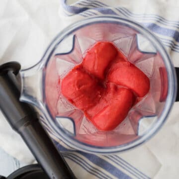 strawberry puree in a vitamix blender
