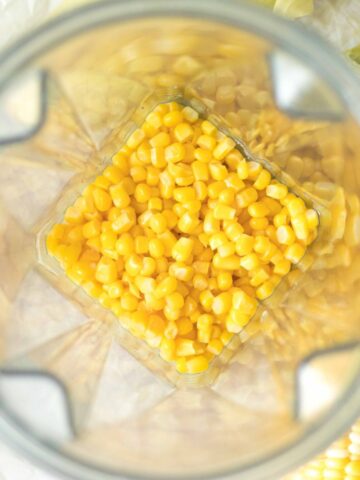 corn kernels in a blender