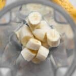 sliced bananas in a vitamix blender container
