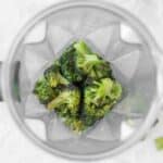 broccoli in a blender container