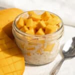 mango chunks with mango overnight oats