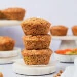 three muffins stacked on top of each other