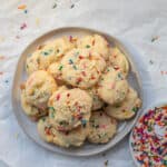 plate of funfetti cookies