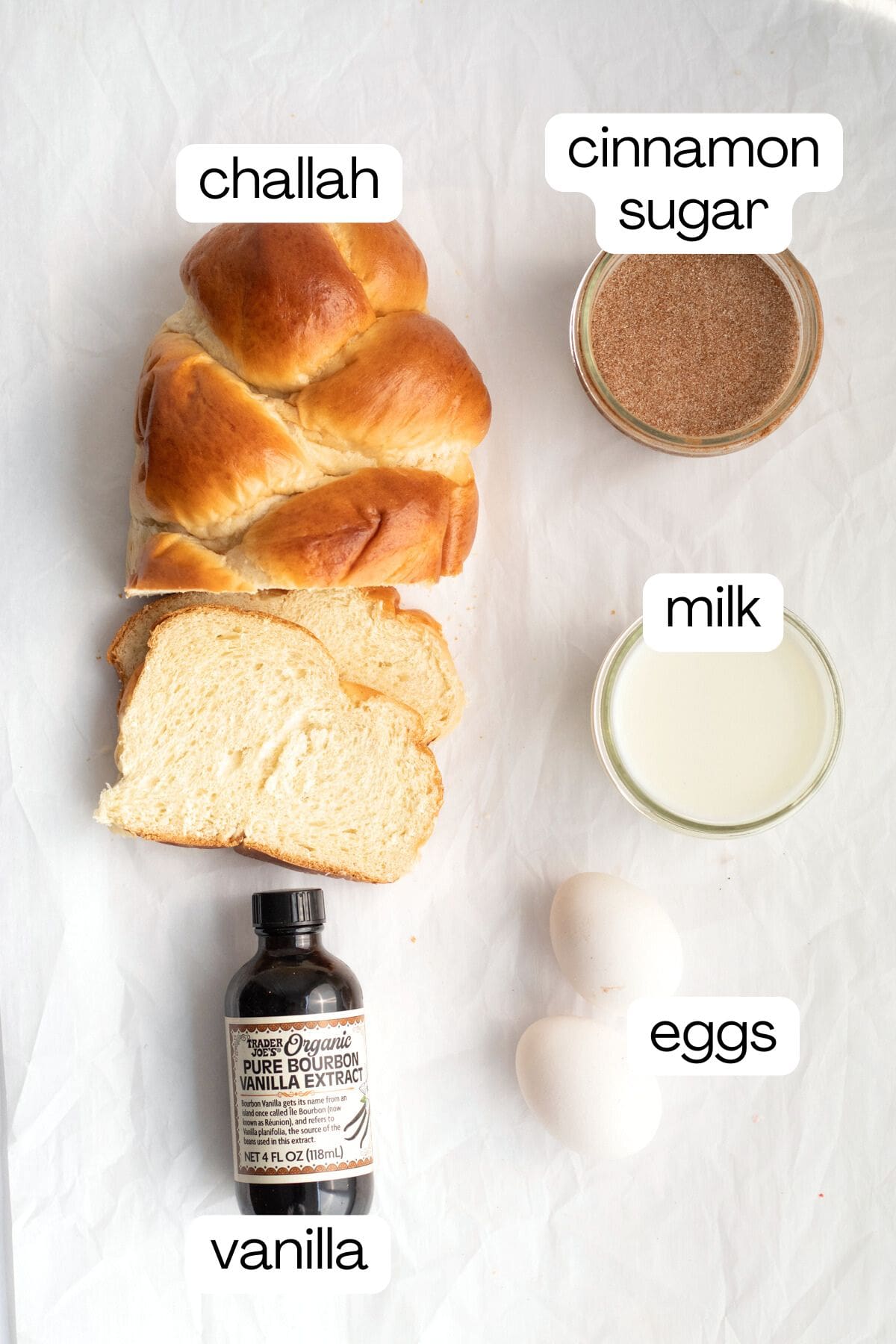 ingredients for challah french toast