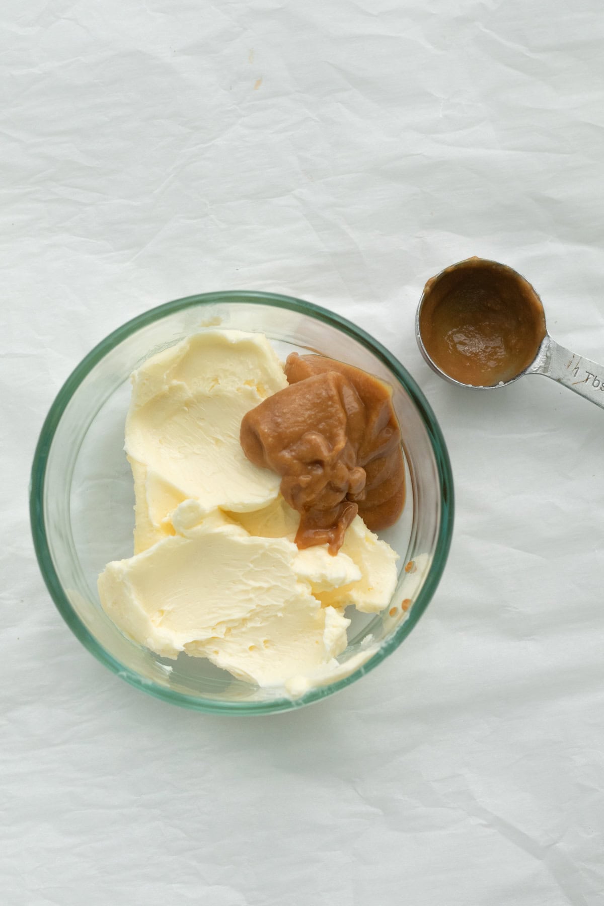 softened butter and miso in small bowl