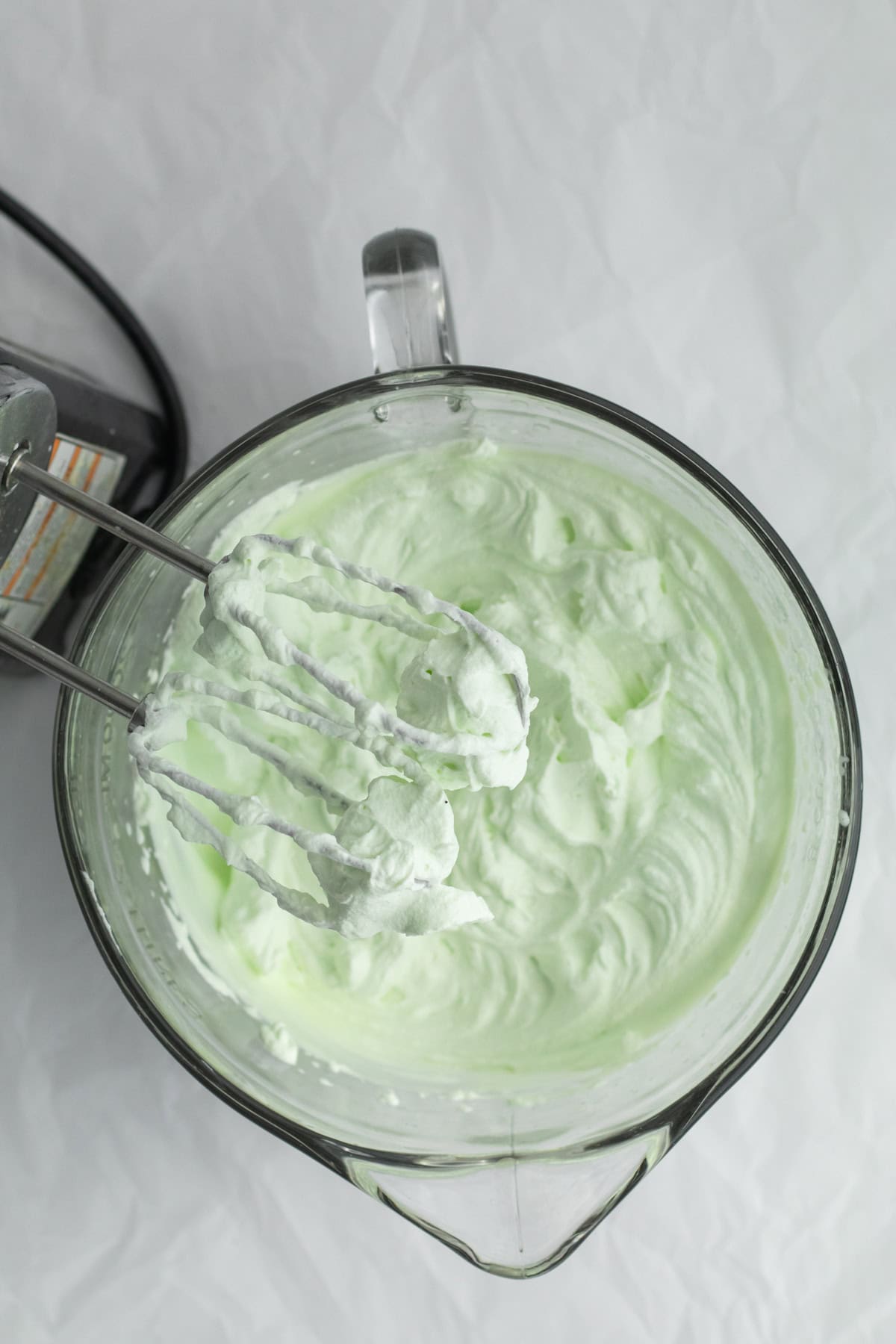 whipped cream with green food coloring