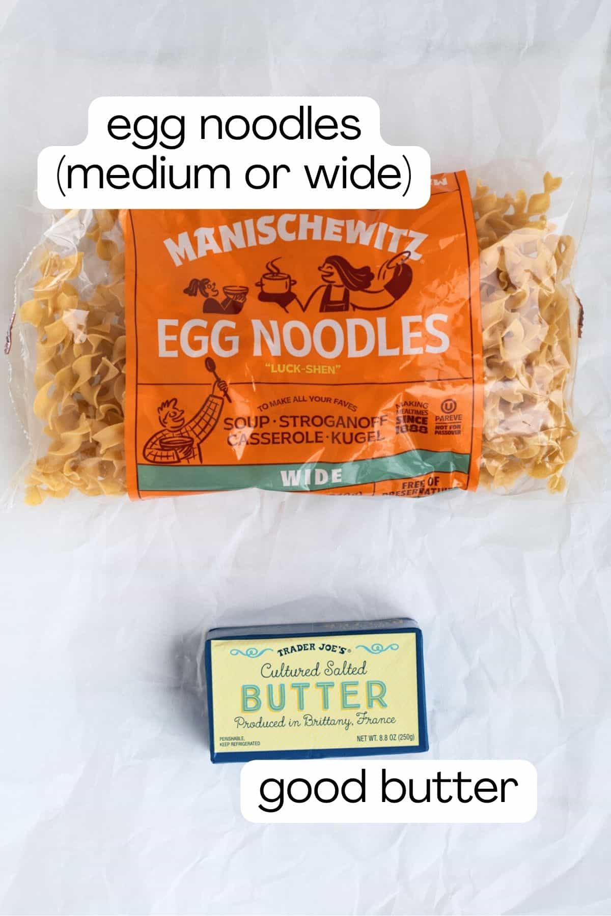 ingredients for buttered noodles
