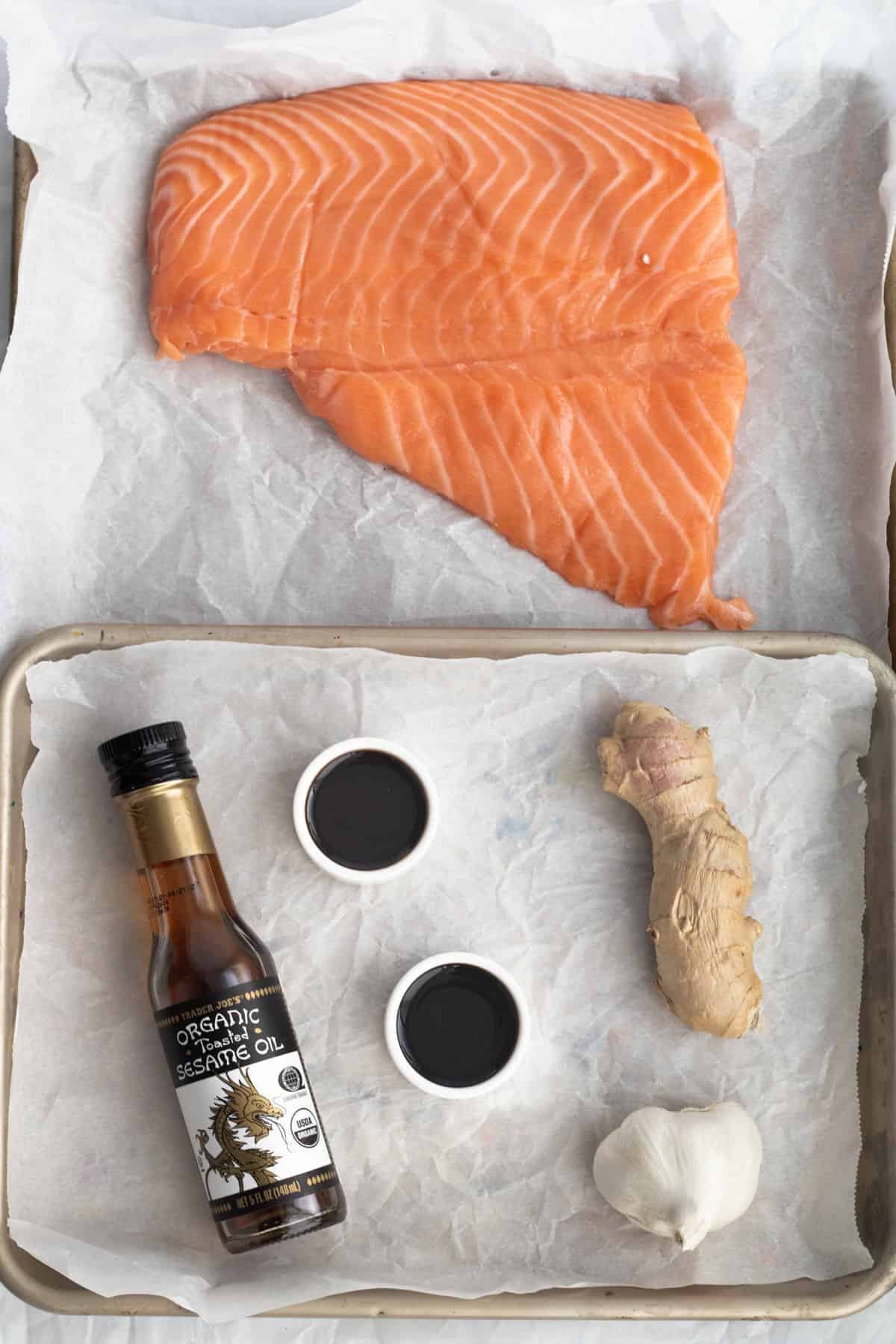 ingredients to make sesame ginger salmon.