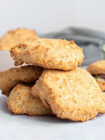 Matzo Meal Rolls stacked up.