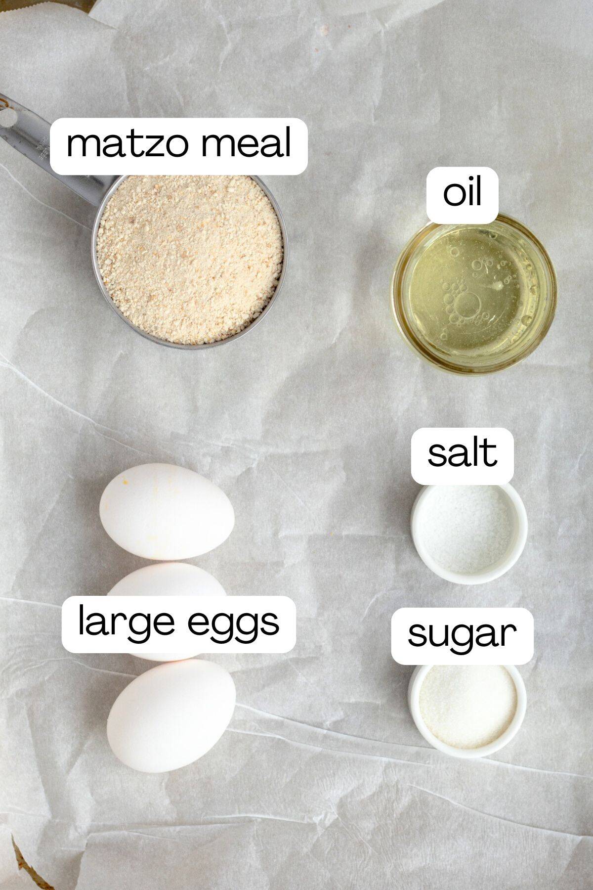 ingredients for passover rolls.