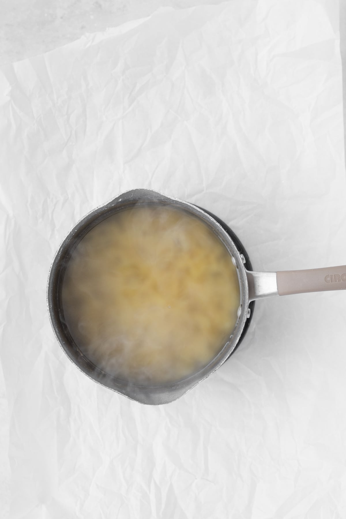 pasta boiling in a pot.